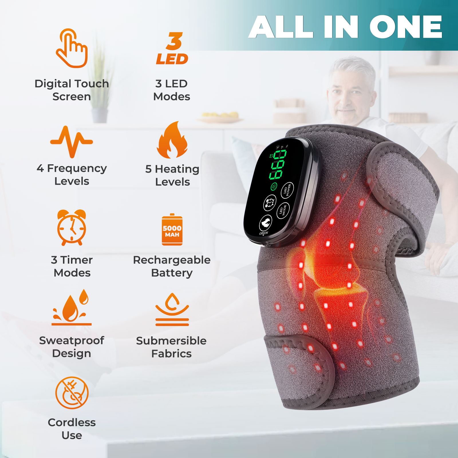 Red Light Knee Brace for Worko - Smart Knee Wrap review and price